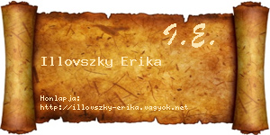 Illovszky Erika névjegykártya